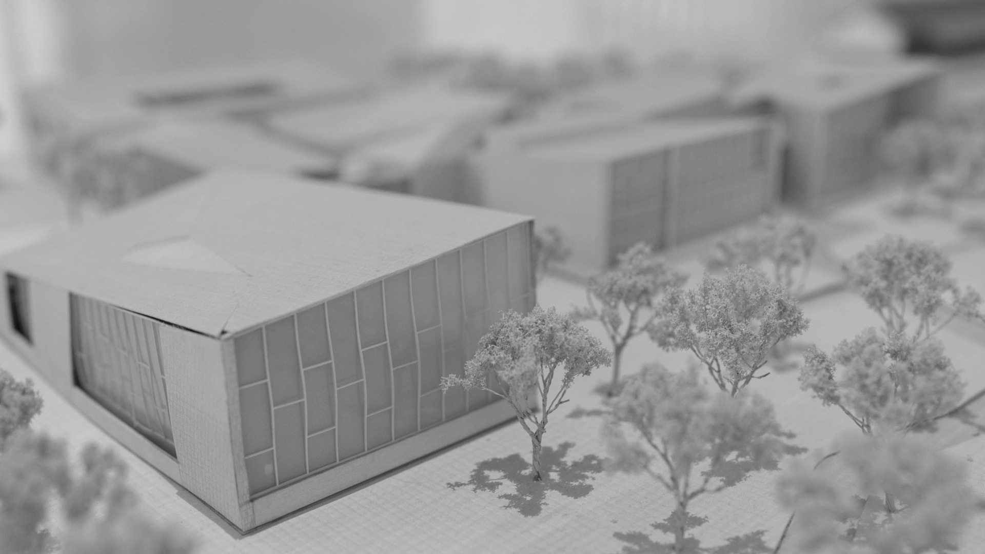 White and brown building miniature.