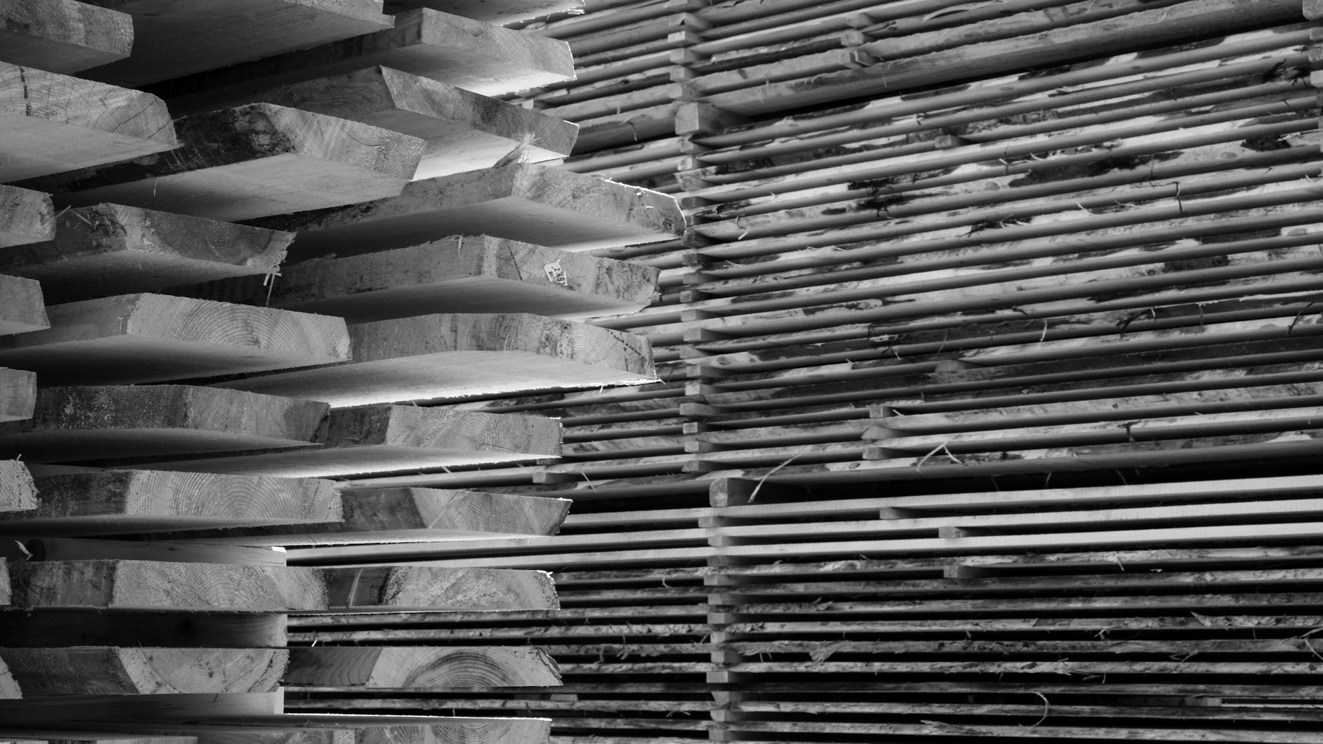 Lumber Companies marketing & GTM growth: trade-account demand and lumber orders 1 A pile of wood sitting next to each other.
