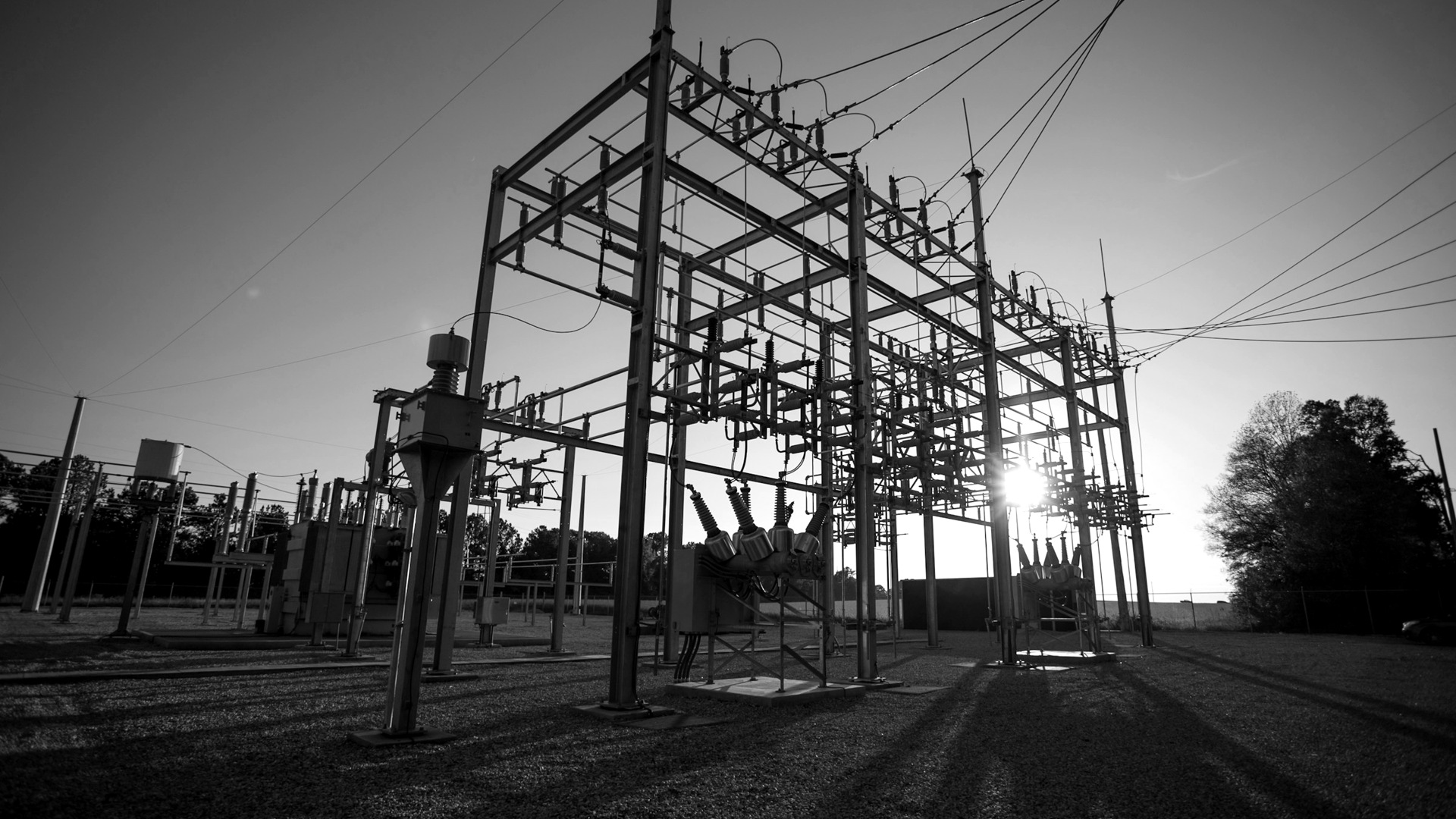 Gray metal power station.
